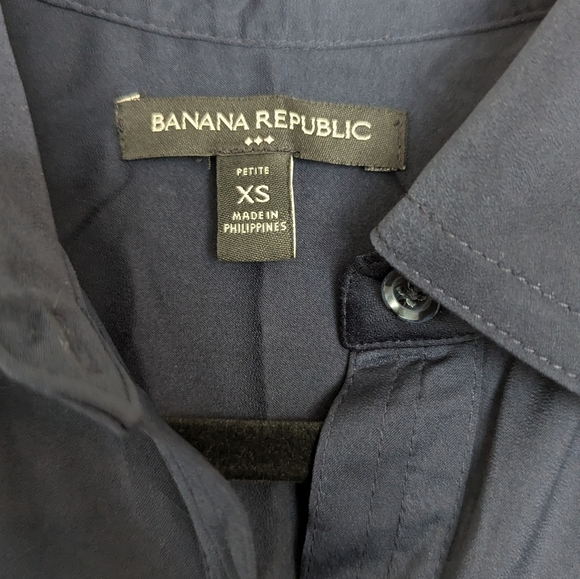 Banana Republic Button Up Navy Dress XS Petite - Picture 4 of 5